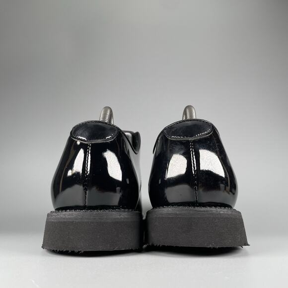 Thorogood Mens Size 8.5 Black Patent Leather Plain Toe Oxford Dress Shoe Lace Up - Picture 3 of 9